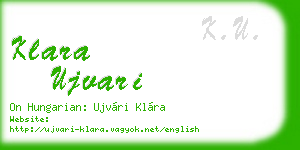 klara ujvari business card