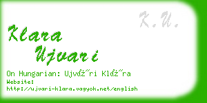 klara ujvari business card